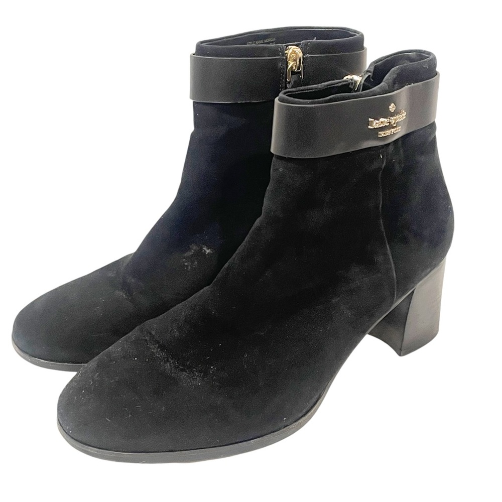 Kate Spade Size 8B Black Morgan Vegan‎ Suede Leather Booties